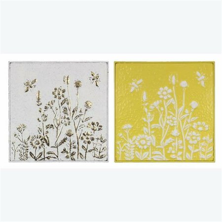 YOUNGS Metal Bee Wall Art, 2 Assorted Color 73556
